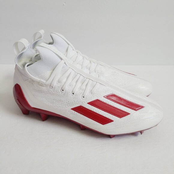 NEW Adidas Adizero Primeknit Football Cleats HP8740 Size 12.5 White Red
